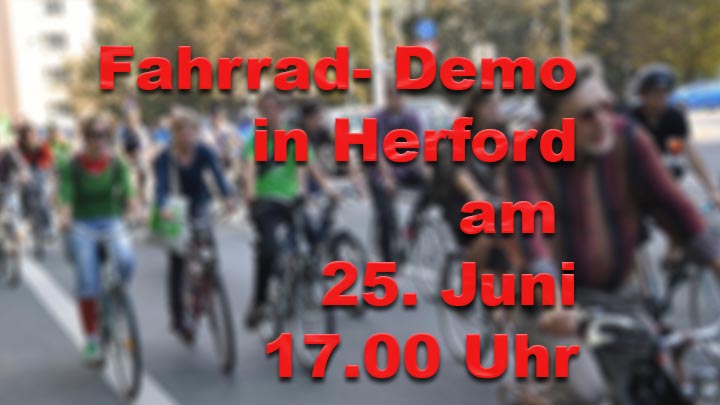 Fahrrad Demo am 25. Juni um 17.00 UHr am Rathausvorplatz